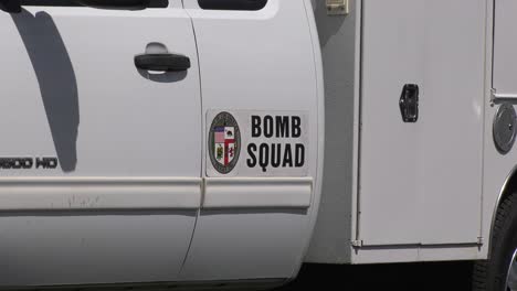 bomb squad truck on the scene