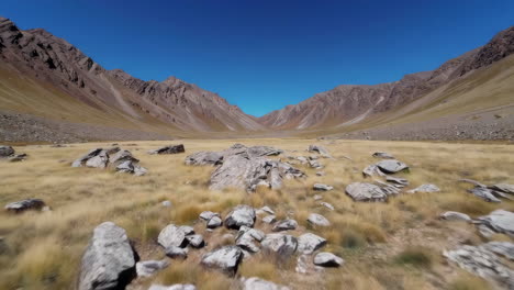 high-altitude valley and rocky terrain