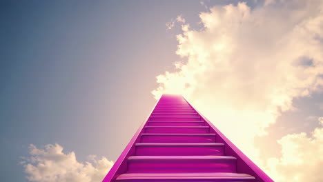 pink staircase to the sky