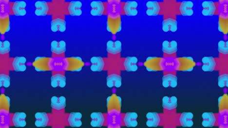 animación de un patrón caleidoscópico que se mueve sobre un fondo azul