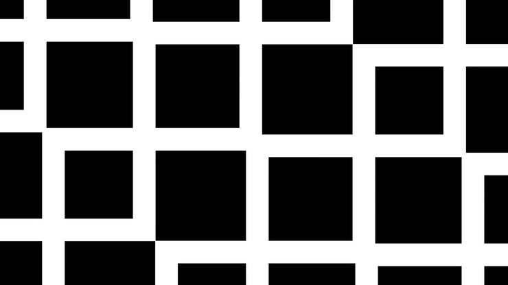 Abstract Geometric Animation with Shifting White Squares on Black Background