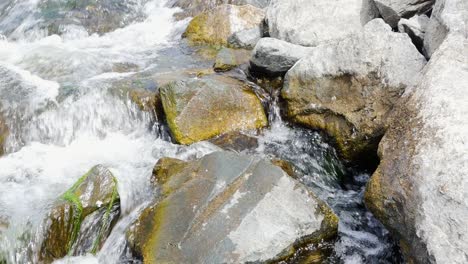 fast-flowing mountain stream over rocks