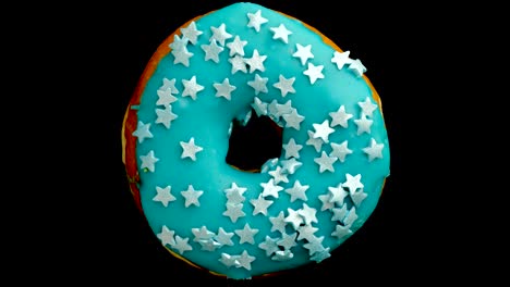 el donut glazado de primer plano.