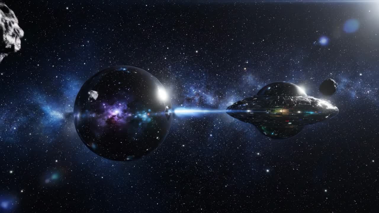 una nave espacial en el espacio profundo