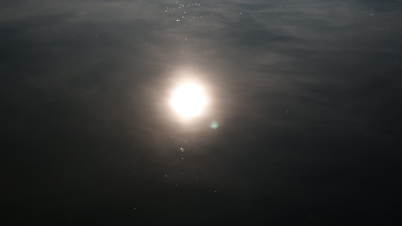 Sun is reflecting in the calm water