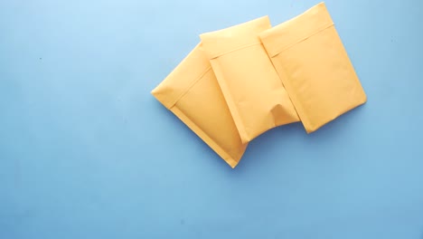 several yellow envelopes