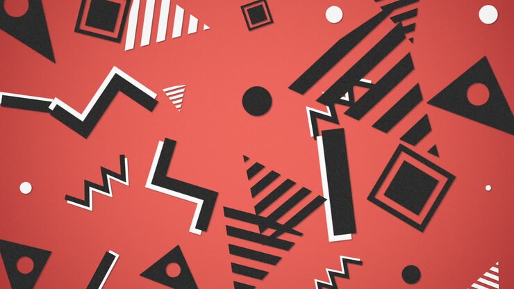 Motion Retro Geometric Shape on abstract background 1
