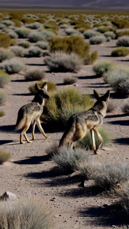 coyotes in the desert