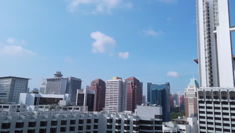 city skyline with cloudy sky