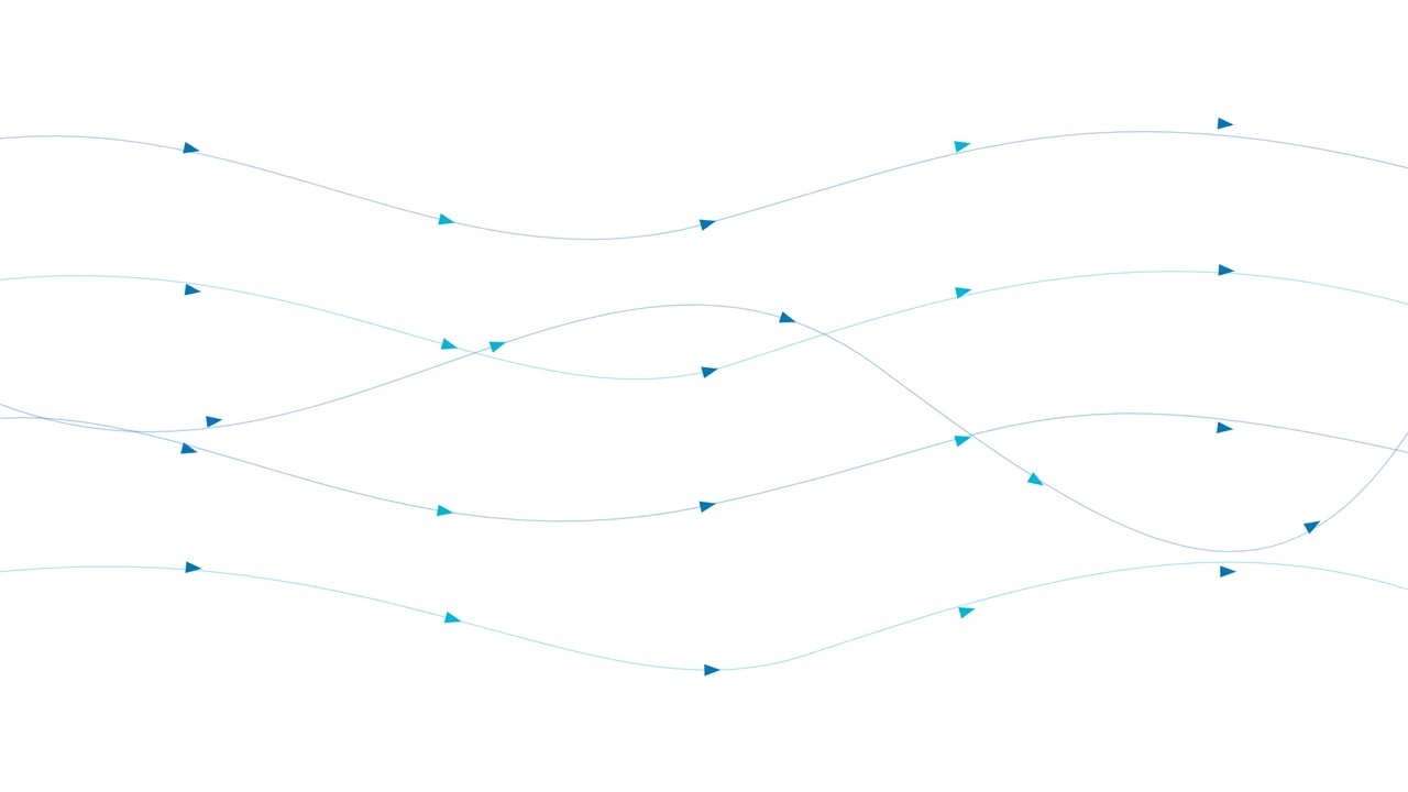 Abstract Animation of Flowing Blue Lines with Arrows