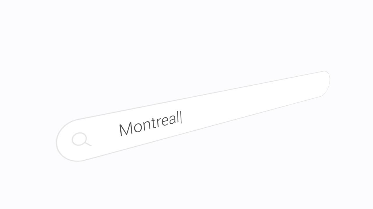 Montreal i internetsøgefeltet. Nærbillede.