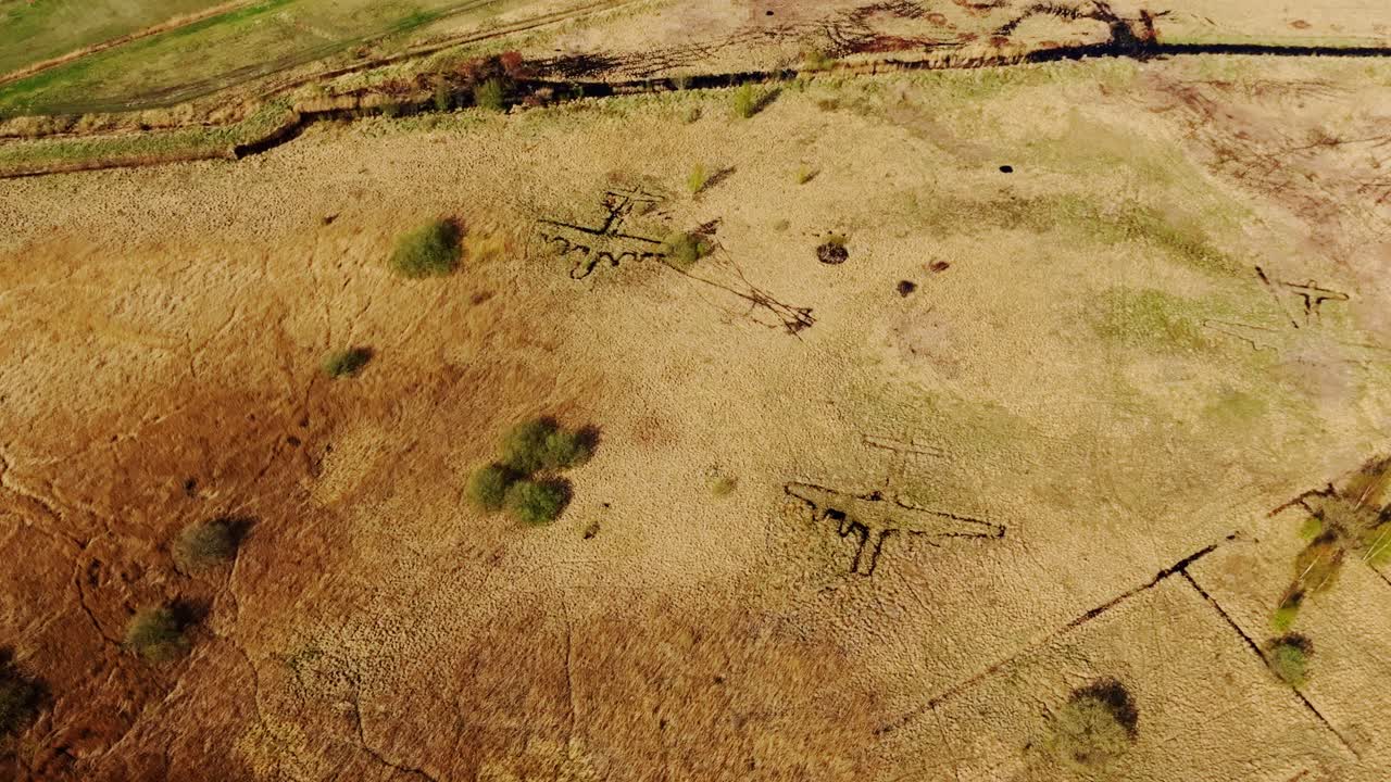 WWII deception trenches shaped like aircraft uncovered by forward-moving drone