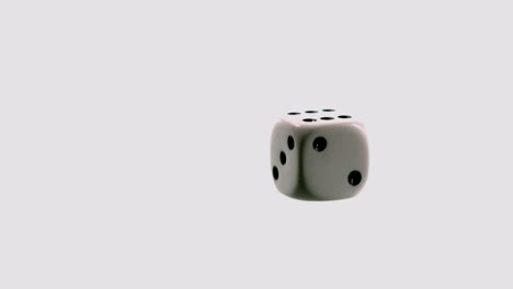 white dice falling and bouncing