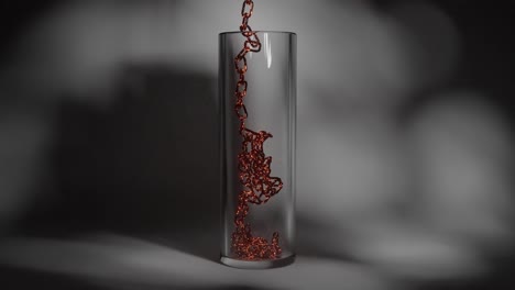 burning chain in a glass vase