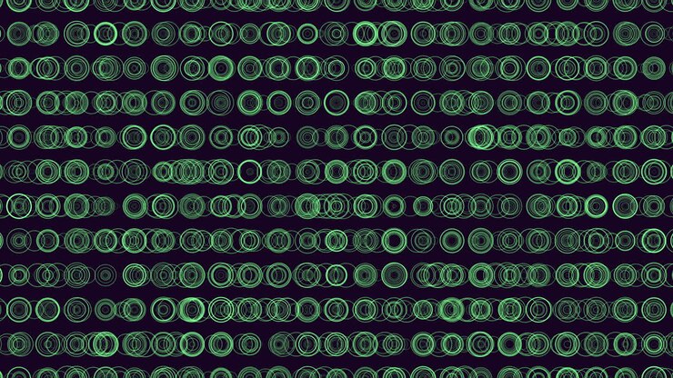 Motion green futuristic rings pattern