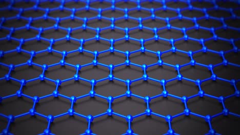 graphene atom nanostructure loopable animation. nanotube in form of honeycomb. concept nanotechnology and sciences. 3d animation