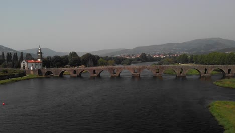 Ponte-de-Lima-Portugal-and-surrounding-area,-drone-footage