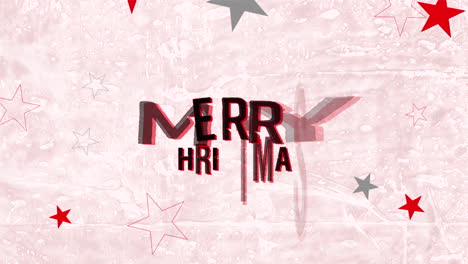 Merry-Christmas-on-red-hipster-texture-with-stars