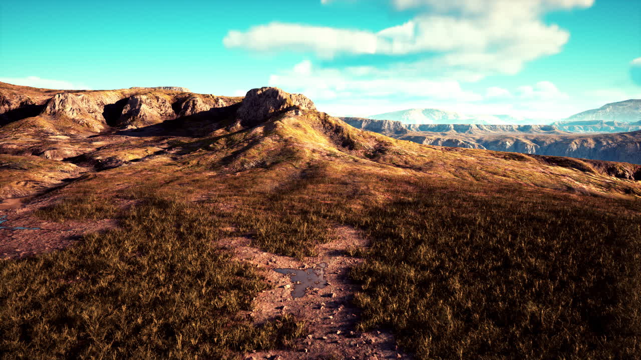 아름다운 언덕과 함께 네팔의 히말라야 산맥에서 트레킹