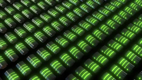 abstract pattern of glowing cylinders