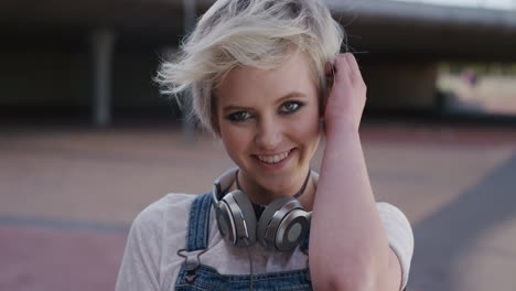 portrait-cute-young-woman-student-smiling-running-hand-through-hair-shy-caucasian-girl-looking-vulnerabe-slow-motion