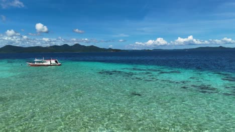 tropical island paradise with boat