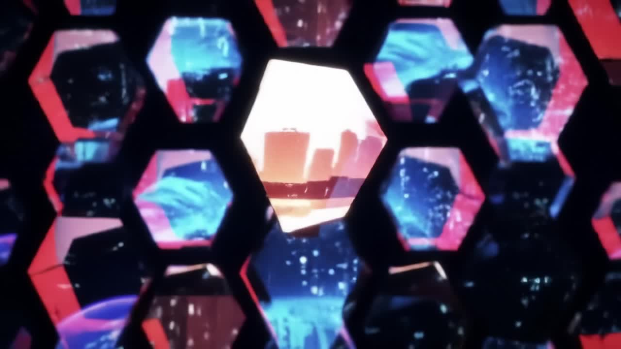 A Captivating Visual Journey Through Abstract Geometric Shapes and Dynamic Color Patterns in an Enigmatic Digital Landscape