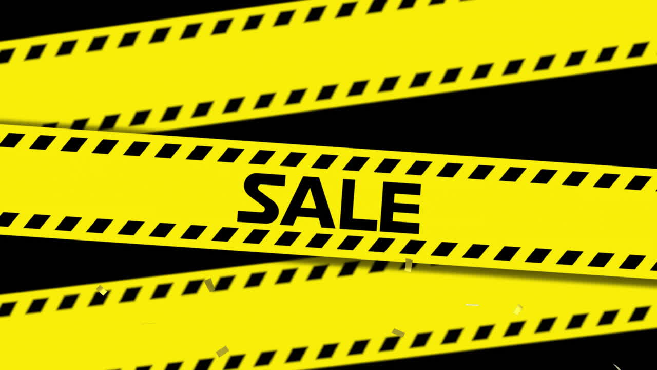 노란색 테이프와 함께 판매 그래픽 4k
