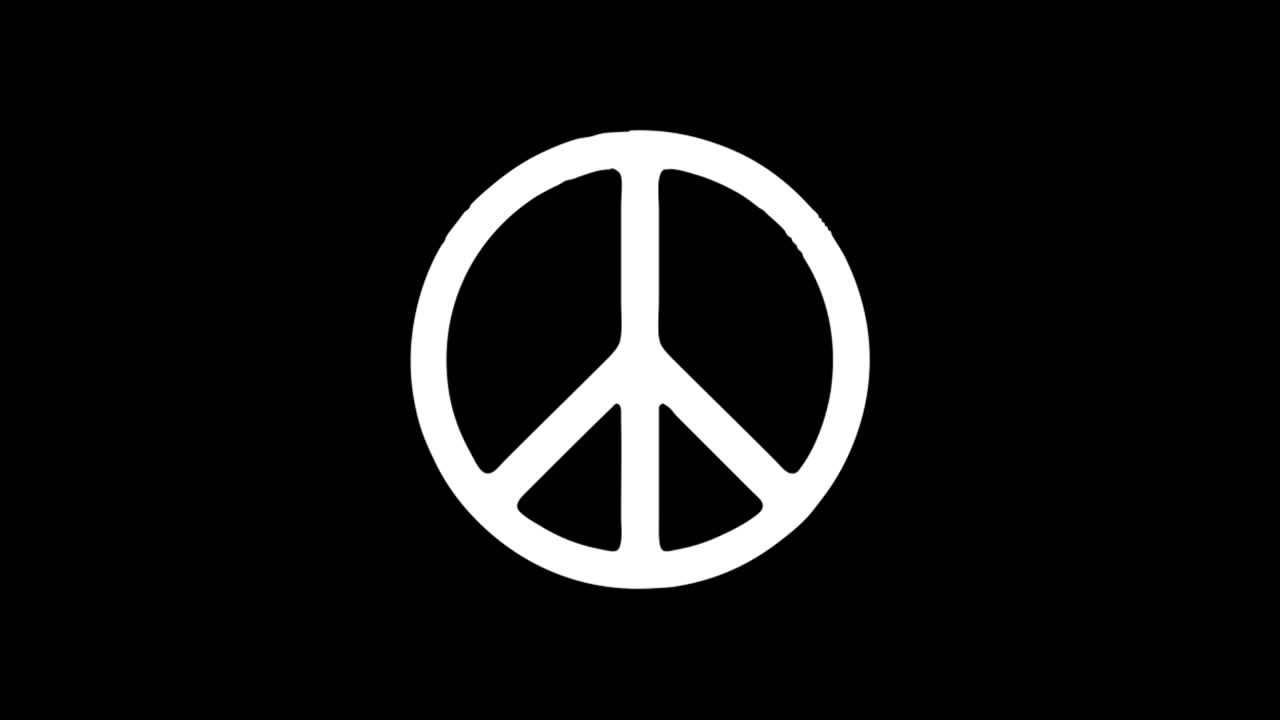 불타는 평화의 상징 추상적인 애니메이션