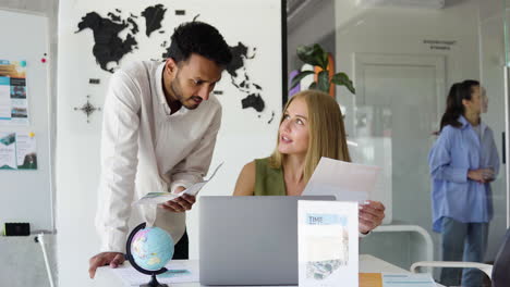 woman working in a travel agency