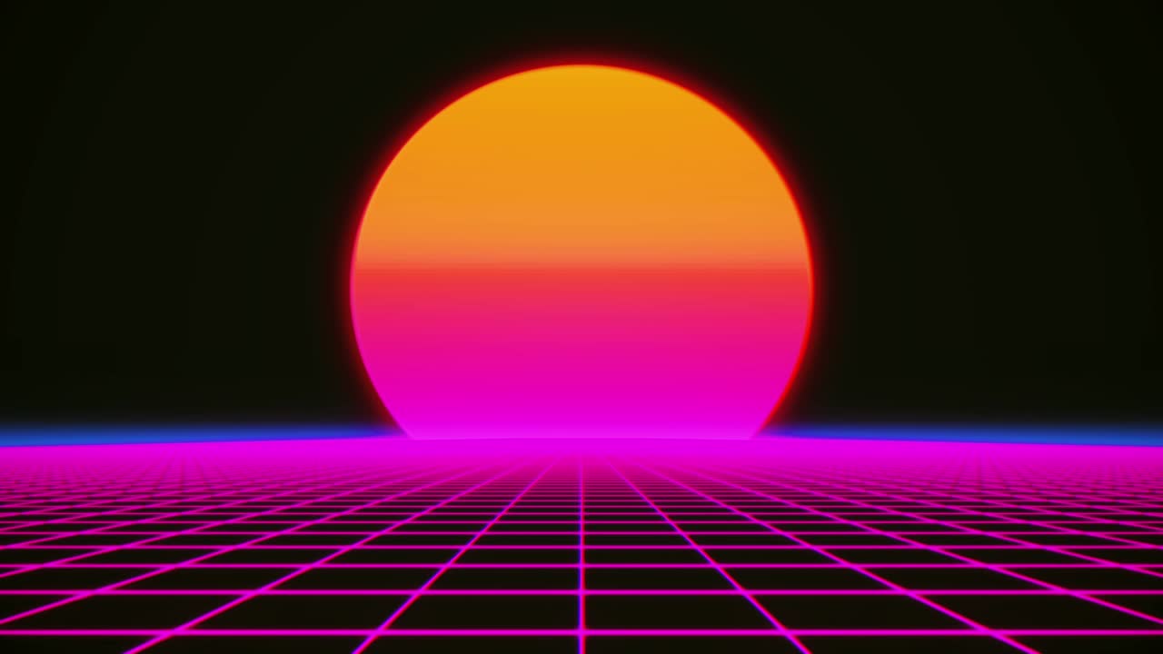 grilla de estilo retro de los años 80 estrellas del sol vieja pantalla de televisión fondo de animación