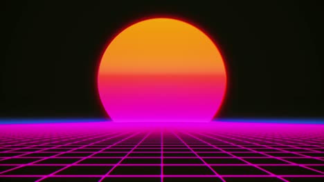 grilla de estilo retro de los años 80 estrellas del sol vieja pantalla de televisión fondo de animación