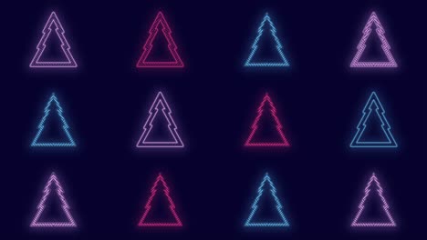 Christmas-trees-pattern-in-rows-with-neon-color-in-night-6