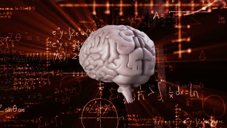 animación del cerebro con tecnología y procesamiento de datos