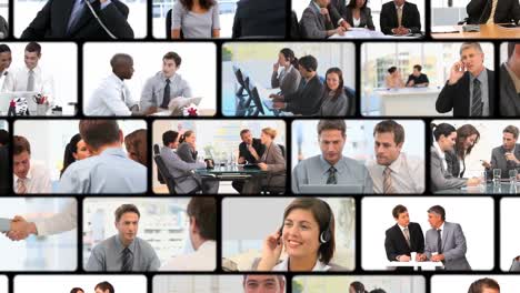 montaje de personas de negocios que se comunican