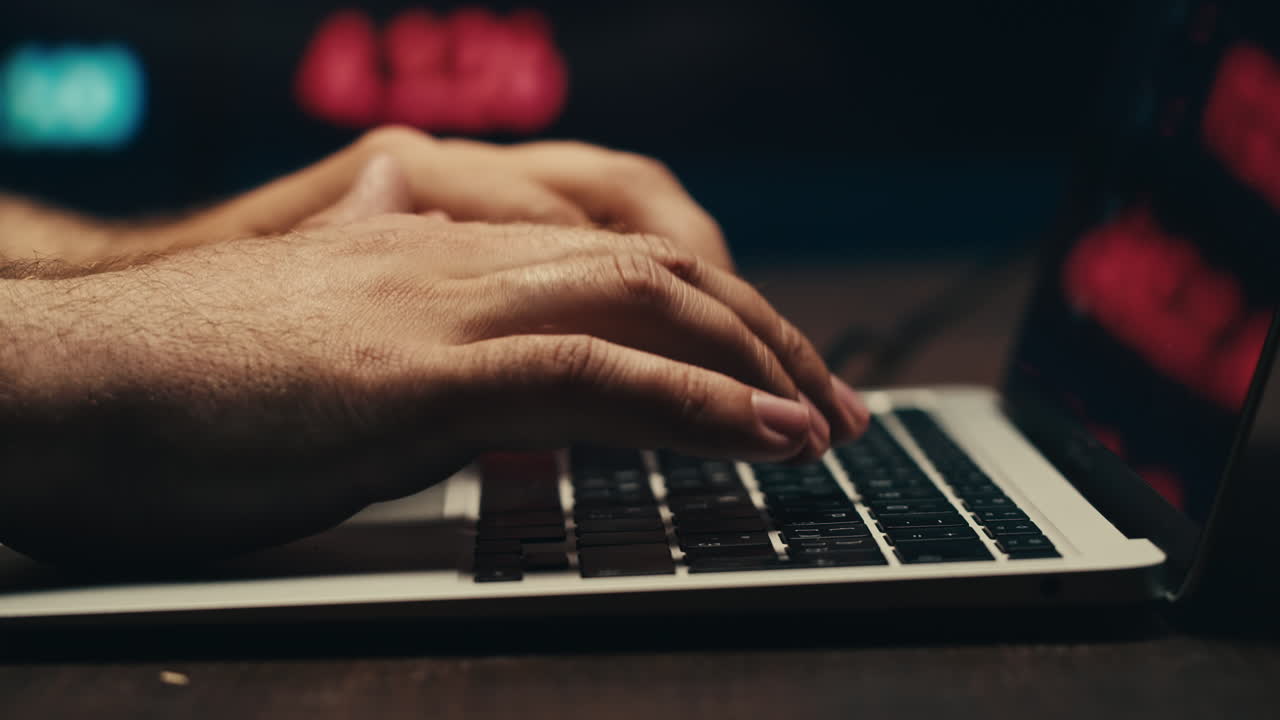 Man work with chat gpt AI online, connecting with AI and using a chat GPT. IT engineer software developer programmer interact with chat bot, making writing code. Typing on laptop keyboard close-up.