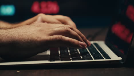 man work with chat gpt ai online, connecting with ai and using a chat gpt. it engineer software developer programmer interact with chat bot, making writing code. typing on laptop keyboard close-up.