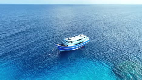 Ferryboat-Sailing-Across-The-Open-Sea-On-Tropical-Island-Of-The-Philippines