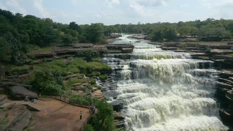 waterfall rajdari devdari and latif shah dam and chandraprabha lake aerial view