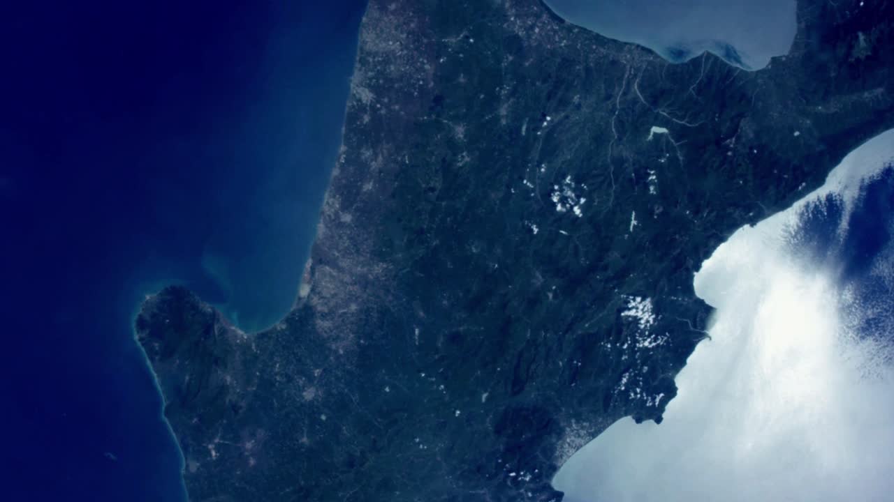 la tierra vista desde el espacio. vista de la península. imágenes de dominio público de la nasa