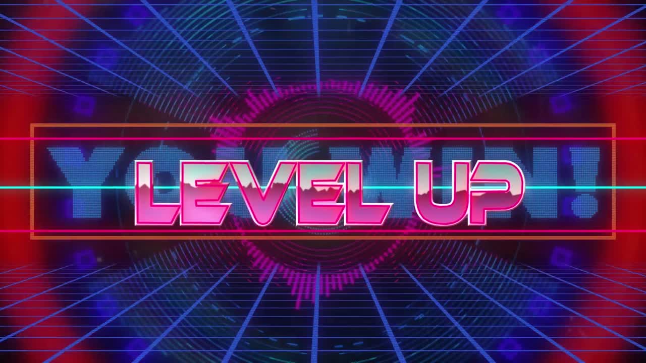 animación de nivel en el espacio abstracto digital