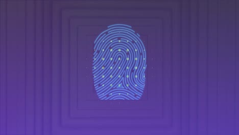 bio metric fingerprint scanner against moving abstract blue background