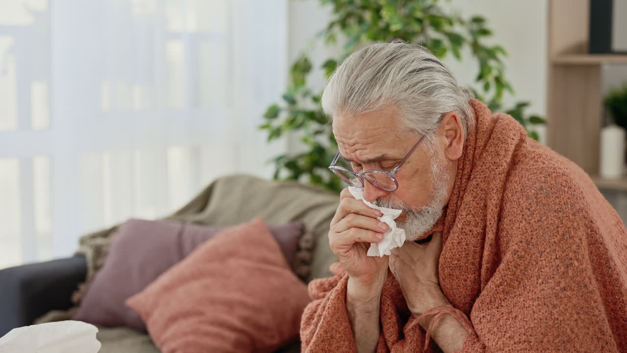 Elderly Man Suffering from Illness