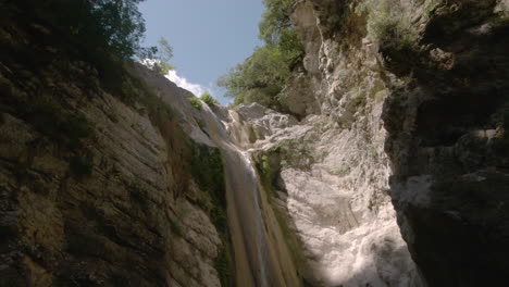 aerial view of dimosari waterfall in lefkada