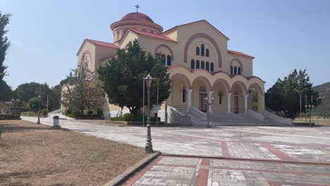 establisher tilt up shot of the sacred monastery of agios gerasimos of kefalonia