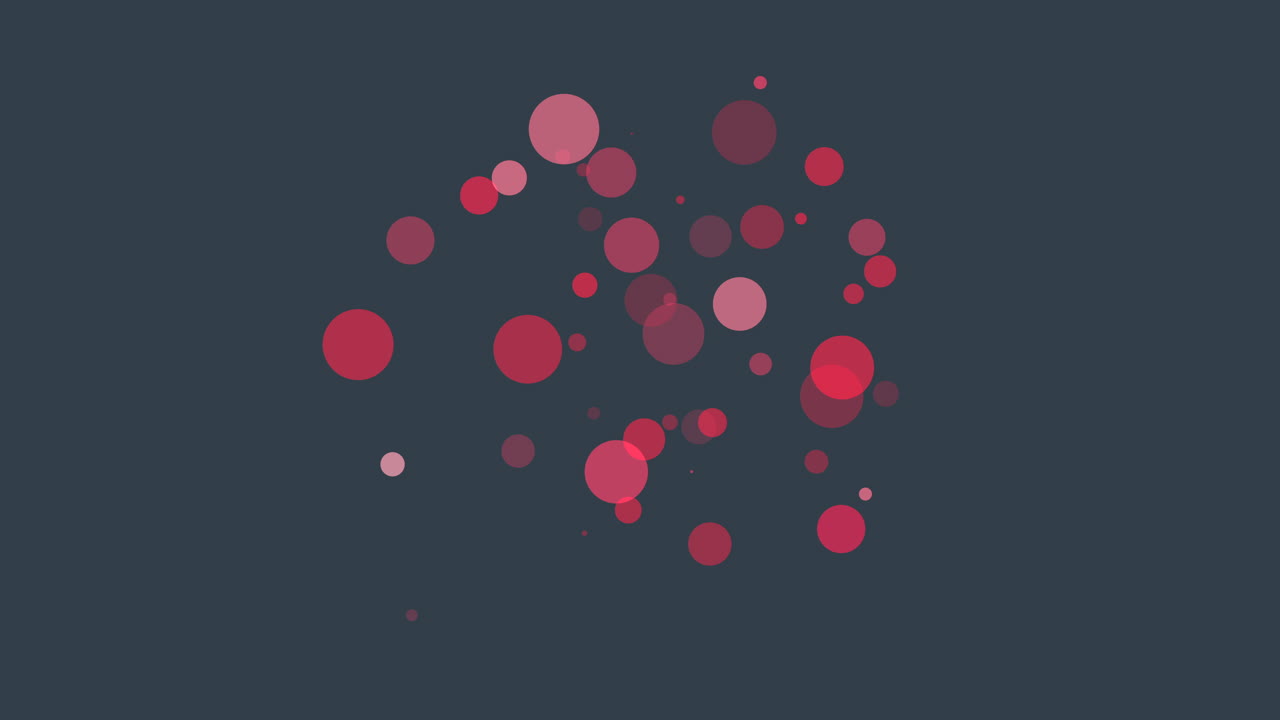 Floating red dots create mesmerizing circular pattern