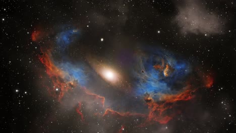 Gran-Universo,-Galaxia-En-Medio-De-Una-Nebulosa-En-El-Espacio