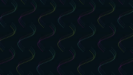 dynamic and flowing curved lines of purple, green, and blue on a black background