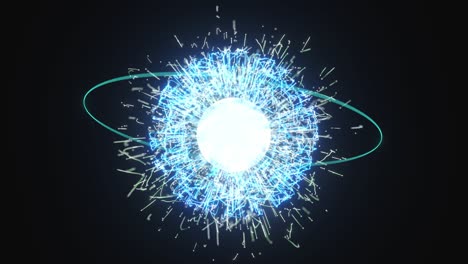 luminous particles, moving particles,3d rendering.