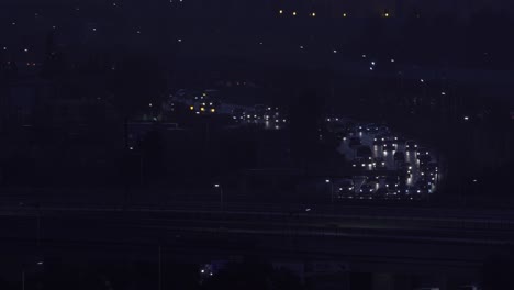 night traffic at a busy highway